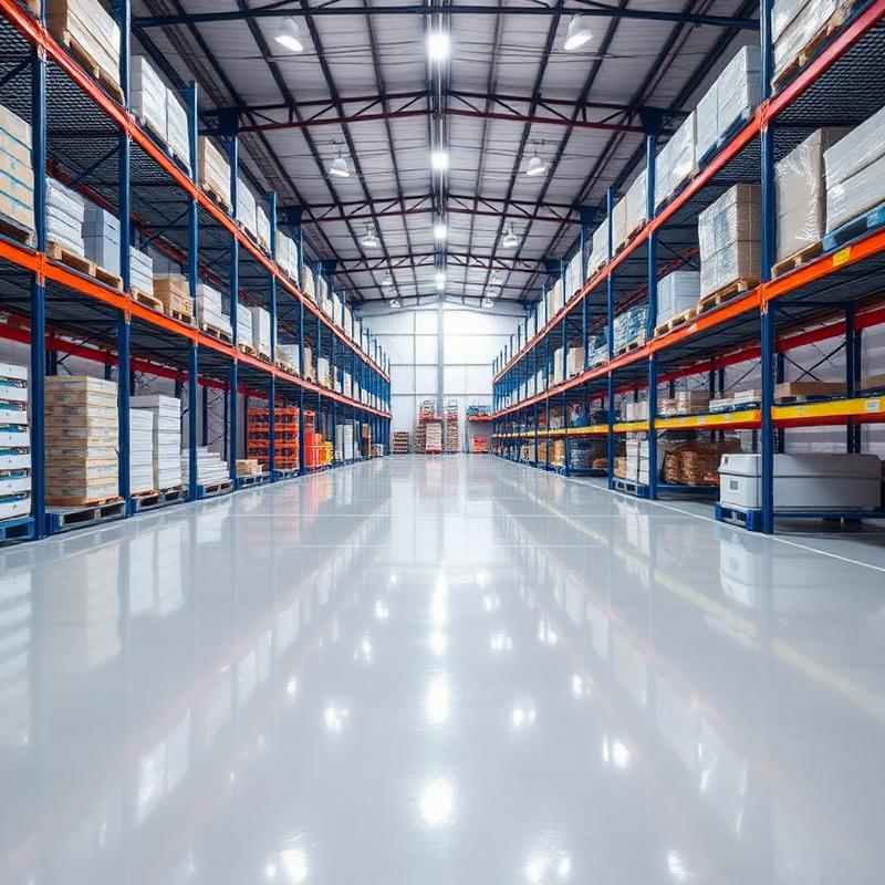 Clean commercial warehouse with polished floors
